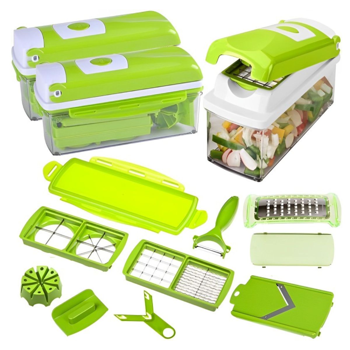 Picador de Verduras 11 en 1 Multifuncional | Rápido, Seguro y Sin Esfuerzo 🥕🔪