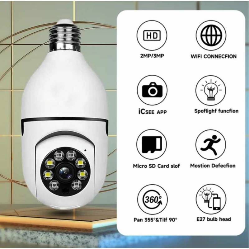 Cámara de Seguridad con WiFi 360° – Monitoreo en Tiempo Real