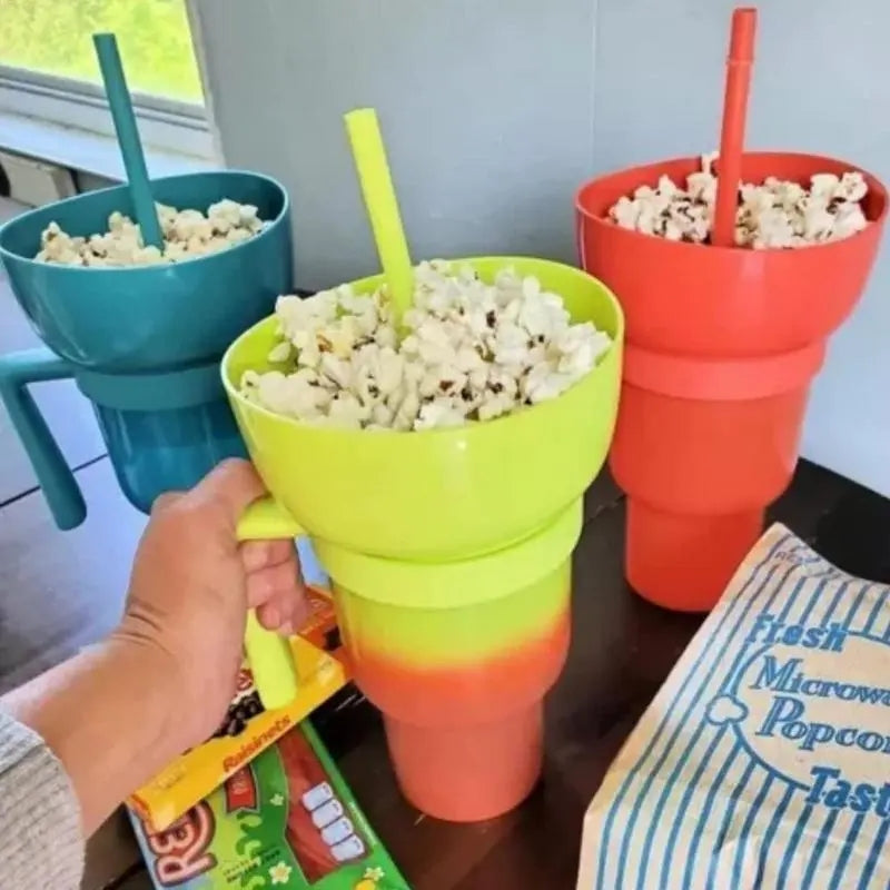 🥤 Vaso 2 en 1 para Bebidas y Snacks – ¡Disfruta sin Derrames!
