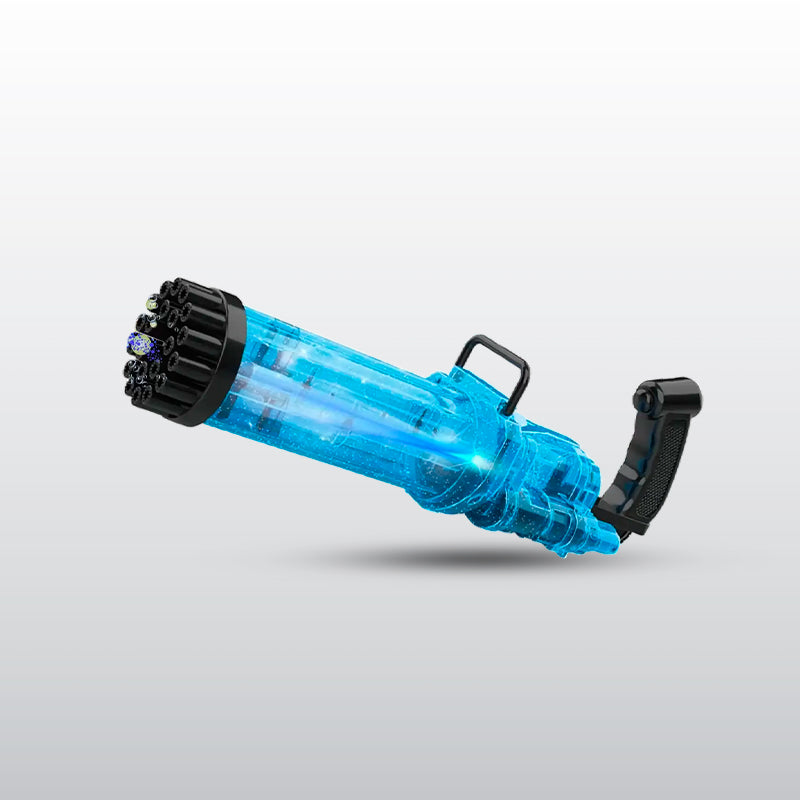 Pistola de Burbujas Grande con 21 Salidas y Luces LED