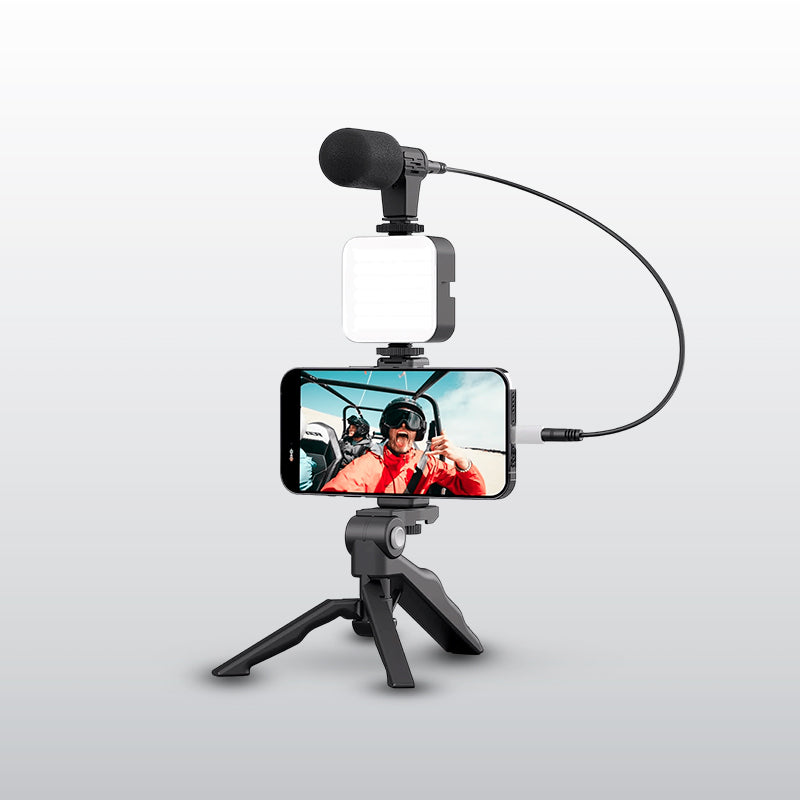 Kit de Grabación para Celular con Luz LED y Micrófono 🎤📱